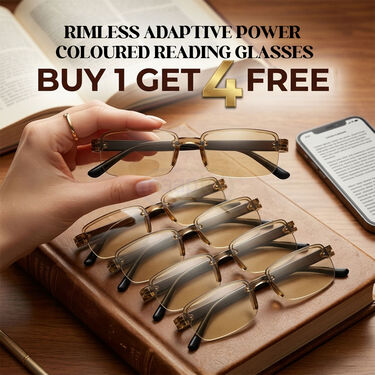 Rimless Adaptive Power Coloured Reading Glasses Buy 1 Get 4 Free (5OC1RG2)