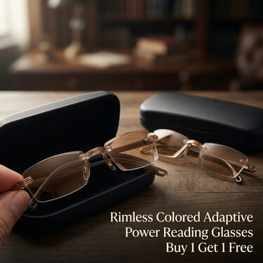 Rimless Colored Adaptive Power Reading Glasses Buy 1 Get 1 Free (2OC1RG1)