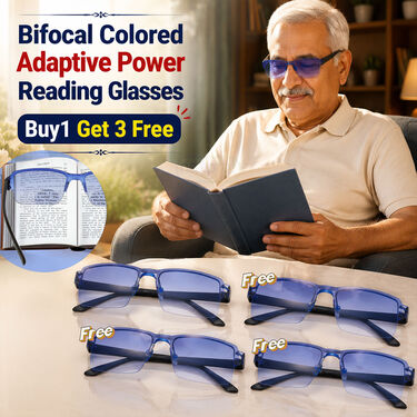 Bifocal Colored Adaptive Power Reading Glasses Buy1 Get 3 Free (4BOC3RG2)