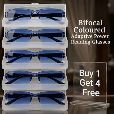 Bifocal Colored Adaptive Power Reading Glasses Buy 1 Get 4 Free (5BOC3RG2)
