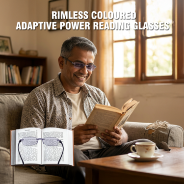 Rimless Coloured Adaptive Power Reading Glasses (OC2RG1)