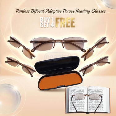 Rimless Colored Adaptive Power Reading Glasses  Buy 1 Get 4 Free (5OC1RG1)