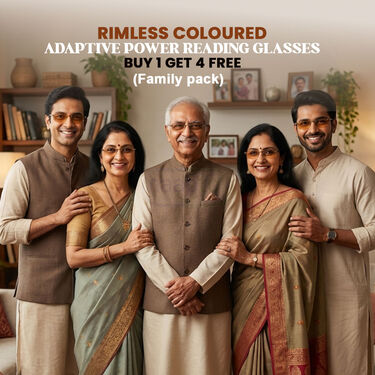 Rimless Colored Adaptive Power Reading Glasses  Buy 1 Get 4 Free (5OC1RG1)