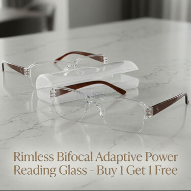 Rimless Bifocal Adaptive Power Reading Glasses Buy 1 Get 1 Free (2BORG2)