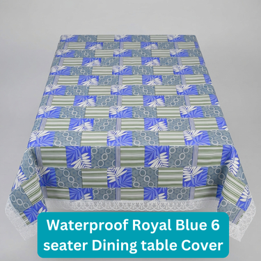 Waterproof Royal Blue 6 Seater Dining Table Cover (TC5)