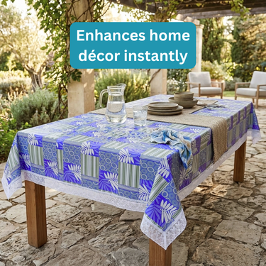 Waterproof Royal Blue 6 Seater Dining Table Cover (TC5)