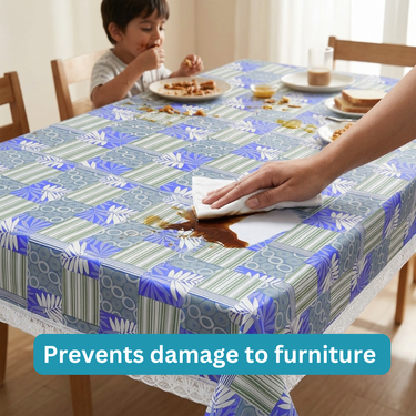 Waterproof Royal Blue 6 Seater Dining Table Cover (TC5)