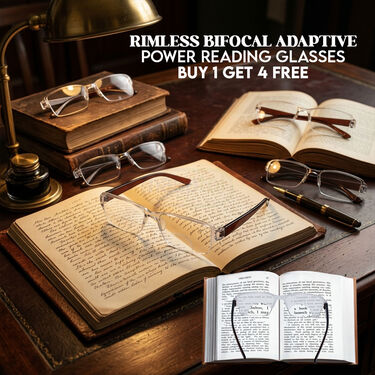 Rimless Bifocal Adaptive Power Reading Glasses Buy 1 Get 4 Free (5BORG2)