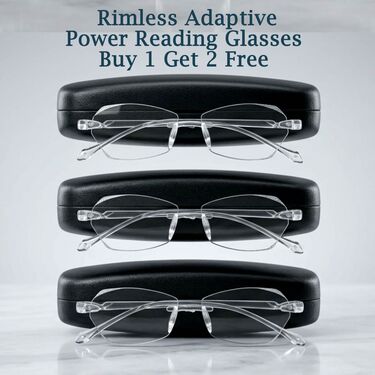 Rimless Adaptive Power Reading Glasses Buy 1 Get 2 Free (3ORG20)