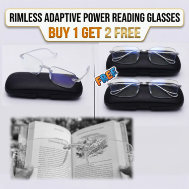 Rimless Adaptive Power Reading Glasses Buy 1 Get 2 Free (3ORG21)