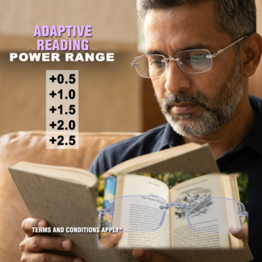 Rimless Adaptive Power Reading Glasses Buy 1 Get 2 Free (3ORG21)