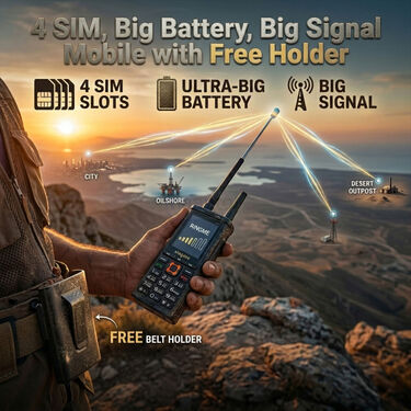 4 SIM, Big Battery, Big Signal Mobile With Holder (PMH24)