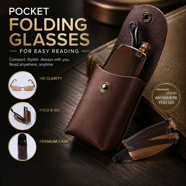 Rimless Foldable Coloured Adaptive Power Reading Glasses (FOC1RG1)