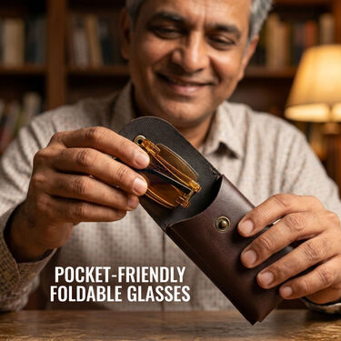 Rimless Foldable Coloured Adaptive Power Reading Glasses (FOC1RG1)