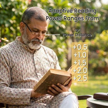 Rimless Foldable Coloured Adaptive Power Reading Glasses Buy 1 Get 4 Free (5FOC1RG1)