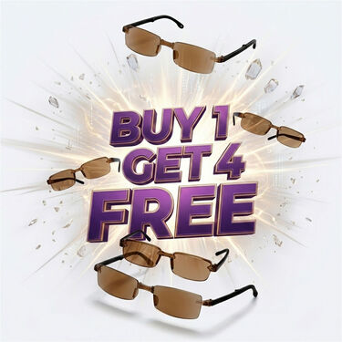 Rimless Foldable Coloured Adaptive Power Reading Glasses Buy 1 Get 4 Free (5FOC1RG1)