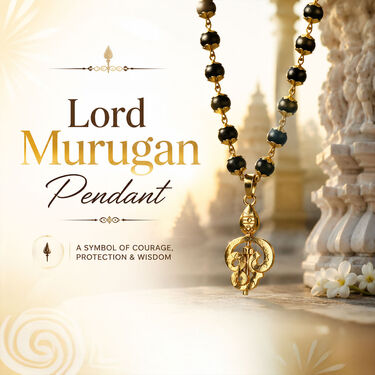 Lord Murugan Vel Pendant With Karungali Mala (SJP9)