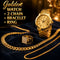 Golden Watch + 2 Chain + Bracelet + Ring (MGW2CBR23)