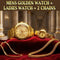 Mens Golden Watch + Ladies Watch + 2 Chain (MLGW2C3)