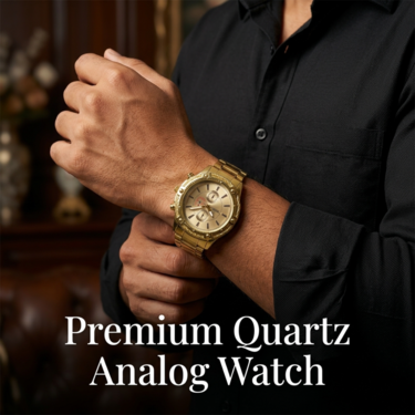 Golden Watch + 2 Chain + Bracelet + Ring (MGW2CBR24)