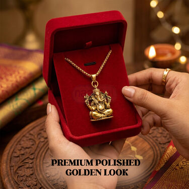Reversible Laxmi - Ganesha Pendant Set (SJPN11)