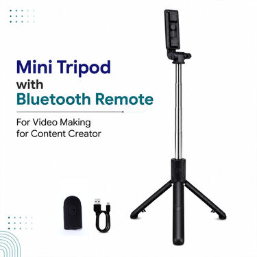 Mini Tripod With Bluetooth Remote For Video Making For Content Creator (MMT3)