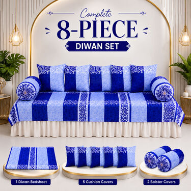 Pack Of 8 Royal Comfort Diwan Set (DWS3)
