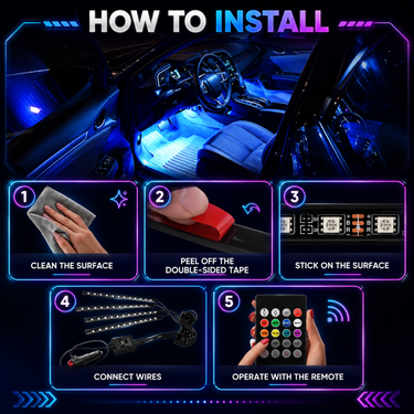 Car Interior Atmosphere Ambient Lights With Remote (CIDL14)