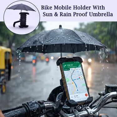 Bike Mobile Holder With Sun & Rain Proof Umbrella (BMH7)