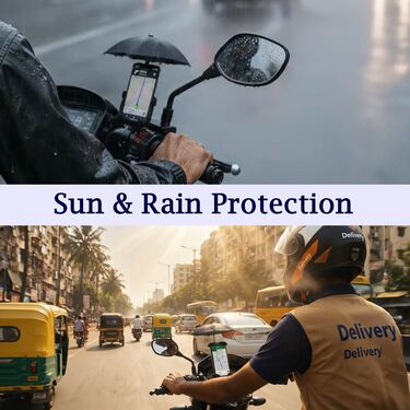 Bike Mobile Holder With Sun & Rain Proof Umbrella (BMH7)