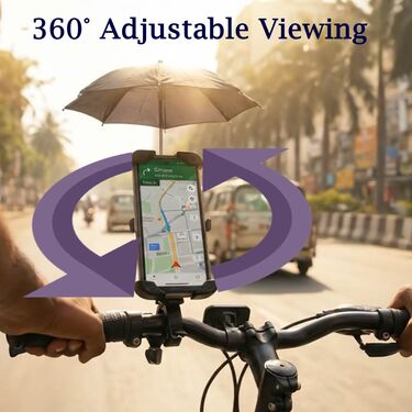 Bike Mobile Holder With Sun & Rain Proof Umbrella (BMH7)