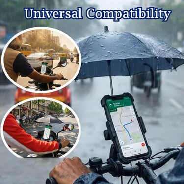 Bike Mobile Holder With Sun & Rain Proof Umbrella (BMH7)