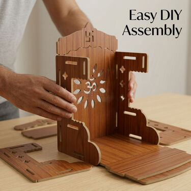 Wooden Mandir With Light (WML)