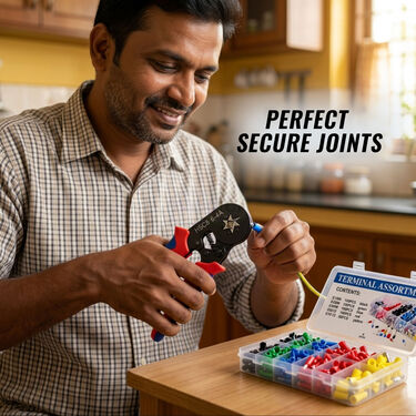 Professional Ratchet Pliers with Free 450 Terminal Connectors (HT104)