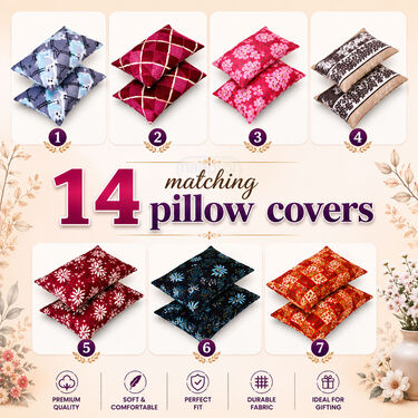 Pack of 7 Double Bedsheets Set With 2 Blankets (7BS2FB2)