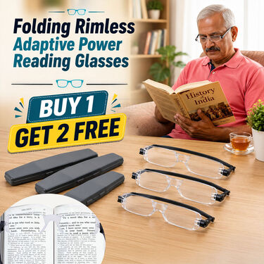 Folding Rimless Adaptive Power Reading Glasses Buy 1 Get 2 Free (3FORG4)