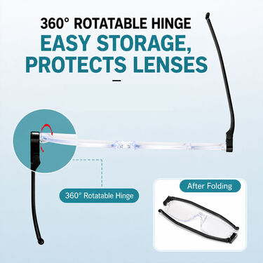 Folding Rimless Adaptive Power Reading Glasses Buy 1 Get 2 Free (3FORG4)