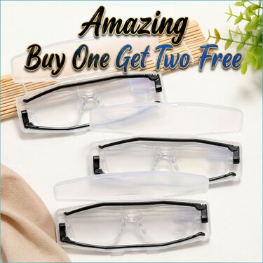 Folding Rimless Adaptive Power Reading Glasses Buy 1 Get 2 Free (3FORG4)