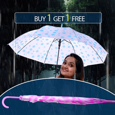 Buy 1 Get 1 Transparent Multi Colour Umbrellas (2U2)