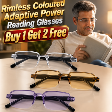 Rimless Coloured Adaptive Power Reading Glasses Buy 1 Get 2 Free (3OC6RG2)