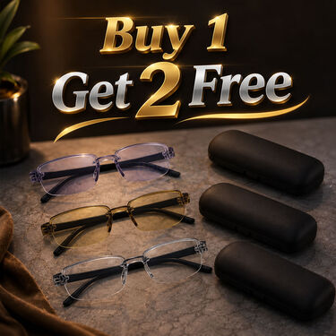 Rimless Coloured Adaptive Power Reading Glasses Buy 1 Get 2 Free (3OC6RG2)