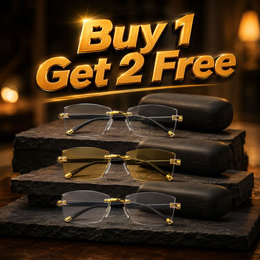 Rimless Coloured Bifocal Adaptive Power Reading Glasses Buy 1 Get 2 Free (3BOC6RG24)