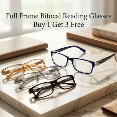 Full Frame Bifocal Reading Glasses Buy 1 Get 3 Free (4BORG25)