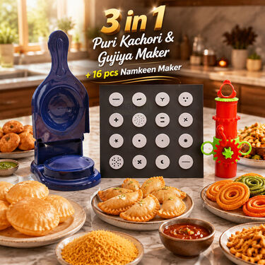 3 In 1 Puri kachori Maker + 16pcs Namkeen maker (PKG20)