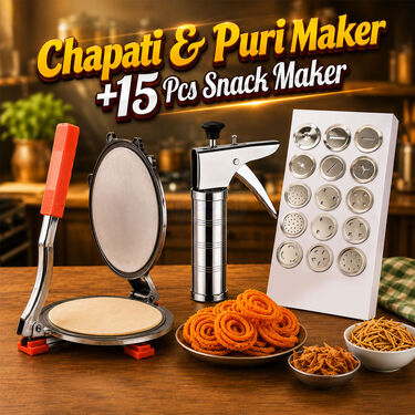 Chapati & Puri Maker + 15 Pcs Snack Maker (CP19)