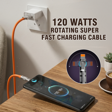 120 Watts Rotating Head Super Fast Charging Cable (CDC24)