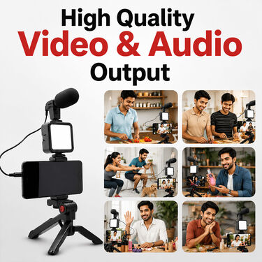Remote Controlled Smart Video Making Kit With Inbuilt Flood Light + Mic + Tripod With Single Bluetooth (SVMK3)