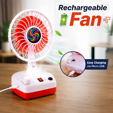 Rechargeable High-Speed Fan With Emergency Light (EF39R)