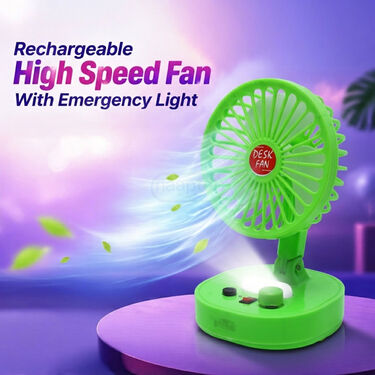 Rechargeable High-Speed Fan With Emergency Light (EF38G)