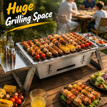 Portable Stainless Steel Foldable Barbeque Grill (1PCBG3)